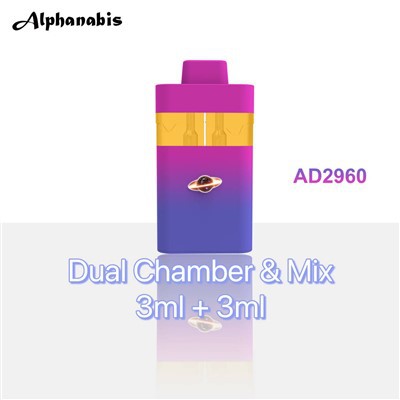 3 ML+3ML Kertakäyttöinen Vape Box Dual Oil Tank & esilämmitys