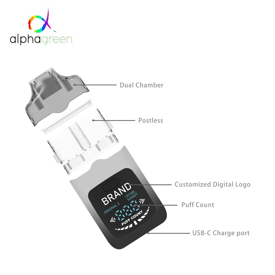 Dual Tank Disposable Vape With LCD Screen & USB-C | 400mAh E-Cigarette high quality